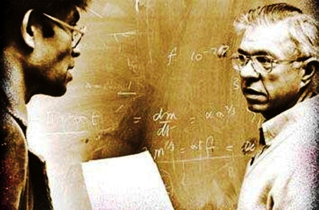 Chandra Wickramasinghe (left) and Fred Hoyle during their collaboration days